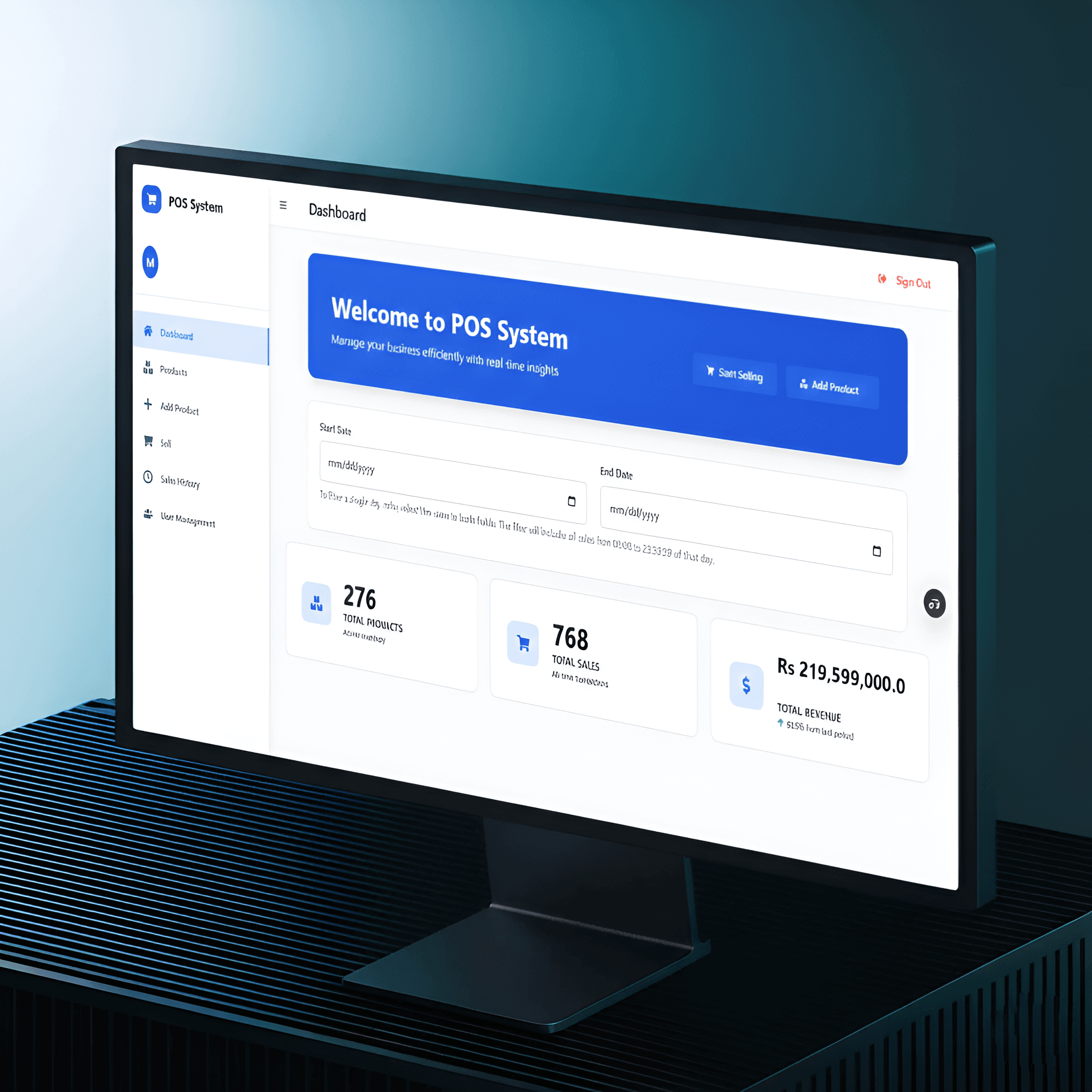 POS system dashboard